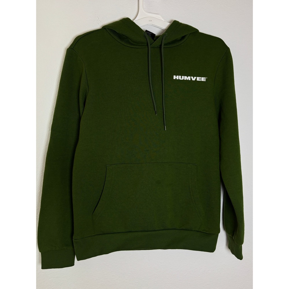 Humvee Combat Ready Graphic Hoodie Olive Green Mens Small Military Sweatshirt